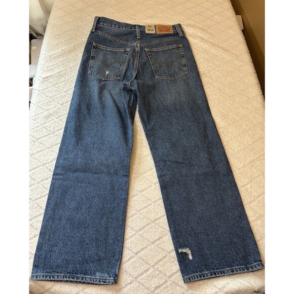New Levi’s Super High Rise Rib Cage Straight Women’s  Distressed Jeans Sz  29/27 - Picture 12 of 16